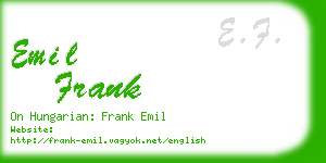 emil frank business card